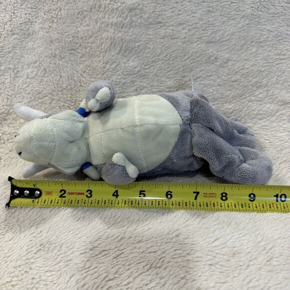 Fiesta Gray Dinosaur Plush Standing Floppy Triceratops 9" Stuffed Animal Toy - Picture 5 of 5